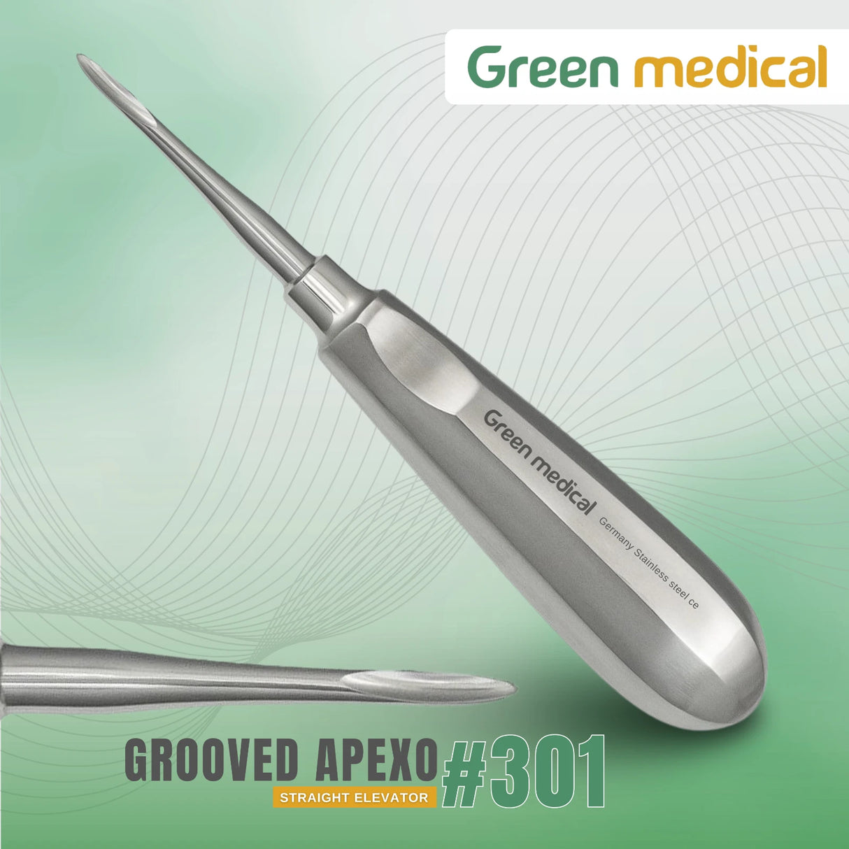 #301 Grooved Apexo Straight Elevator Dental Surgery Instrument