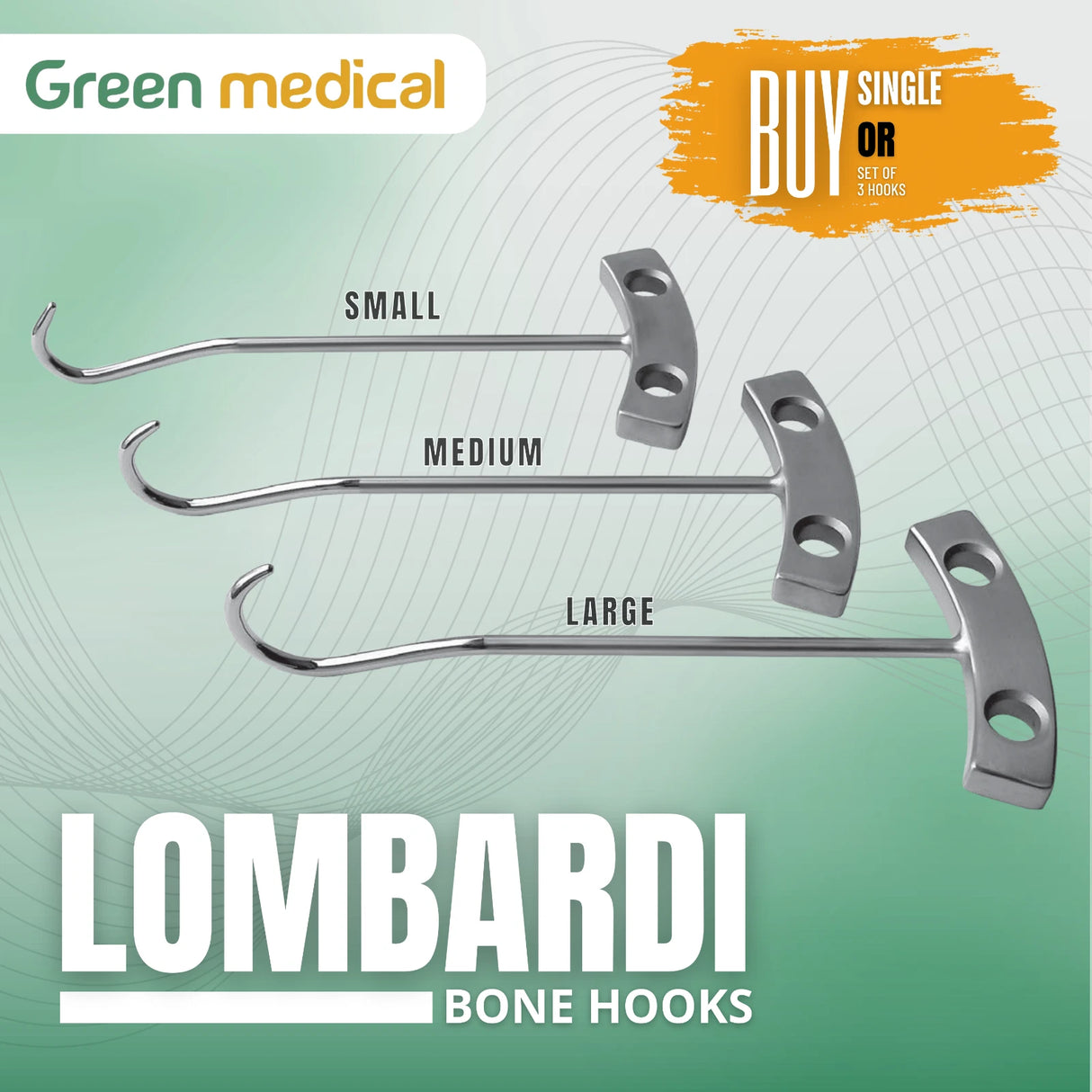 Lombardi Bone Hook – TKA Knee Surgery Orthopedic Retractor Instrument