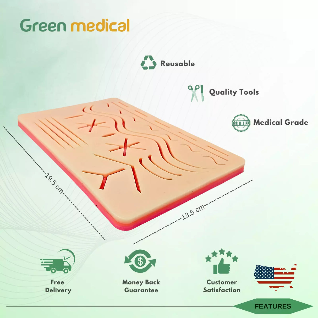 Zigzag Pattern Suture Practice Pad G19 For The Medical Students