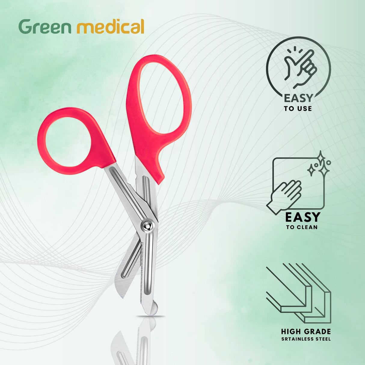 Paramedic EMT EMS Trauma Shear Nurse Scissor First Aid 7.25" Red German Grade