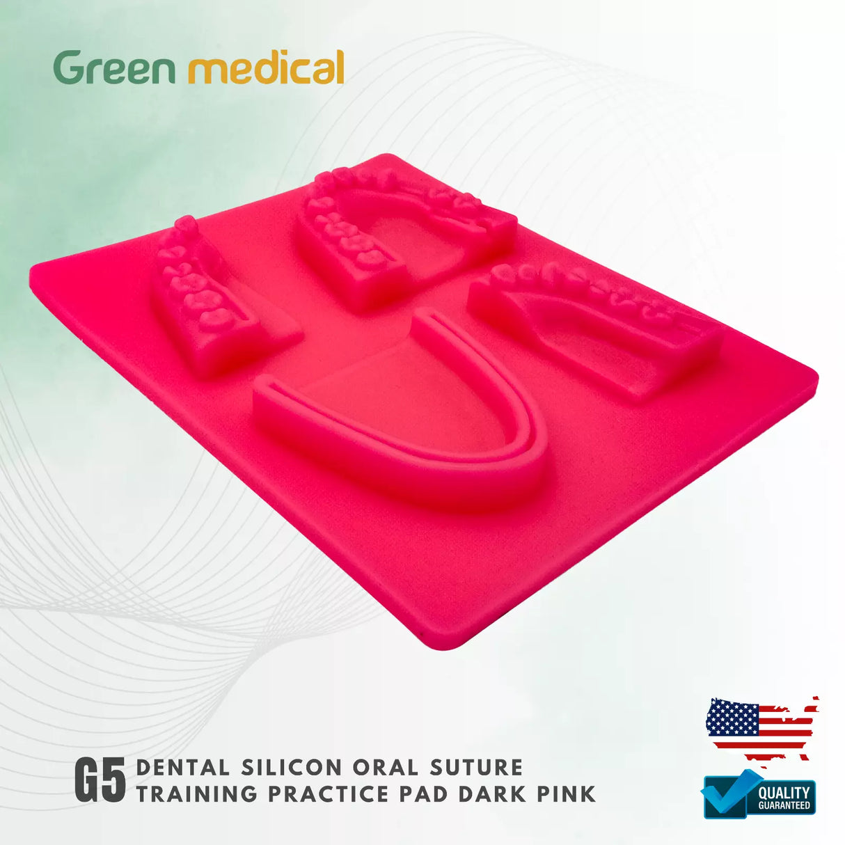 Dental Silicon Oral Suture Training Practice Pad G5 Dark Pink For Dentist