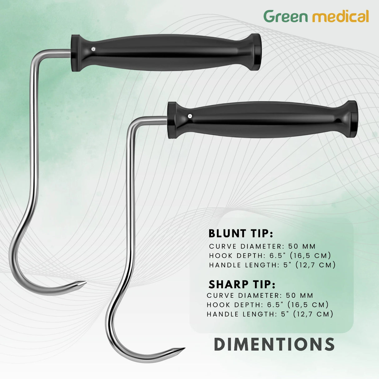 Sharp & Blunt 90° Bone Hook Orthopedic Premium Surgical Instrument German Grade