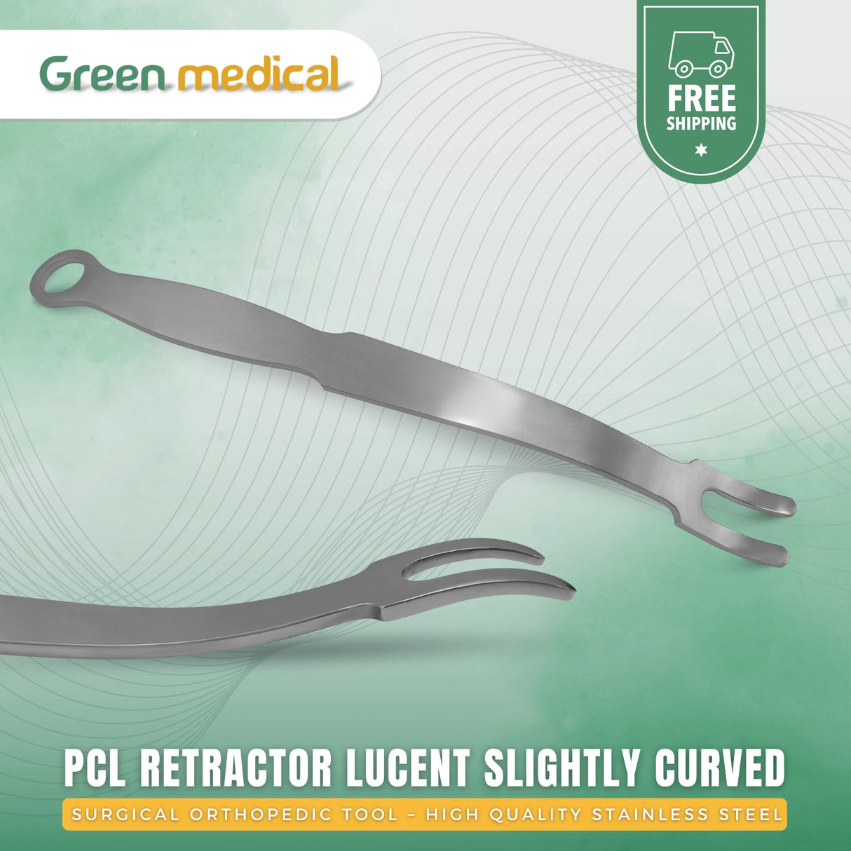 Lucent Slightly Curved PCL Retractor Surgical Orthopedic Instrument German Grade
