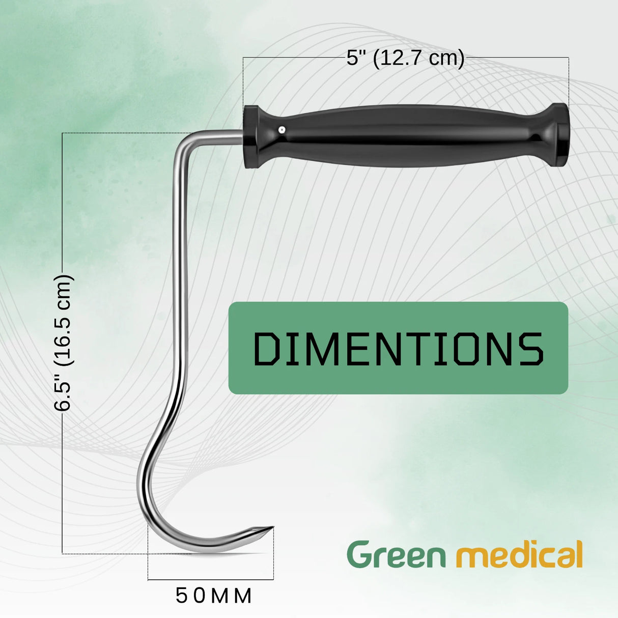 Sharp 90° Bone Hook Orthopedic Surgical Instrument German Grade Stainless Steel