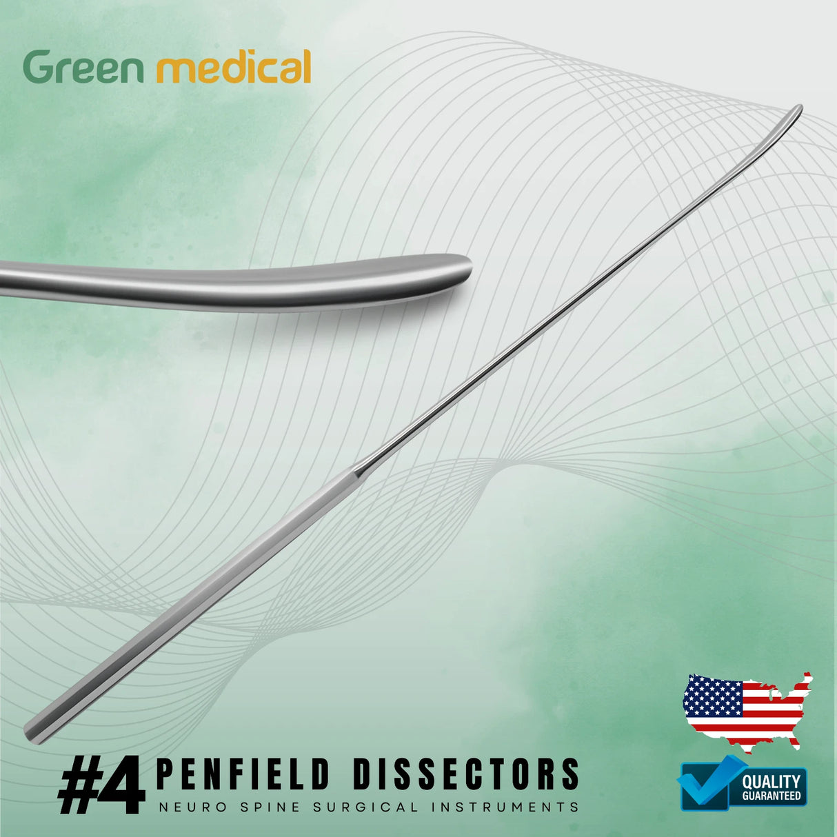 Penfield #4 Surgical Dissector – 21.6cm Neuro & Spine Instrument, Single-Ended Stainless Steel