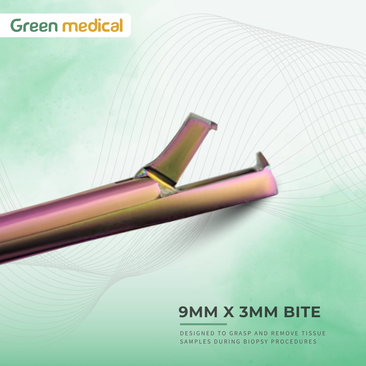 Green Medical Tischler Kevorkian Biopsy Punch 20cm 9x3mm Rainbow Finish