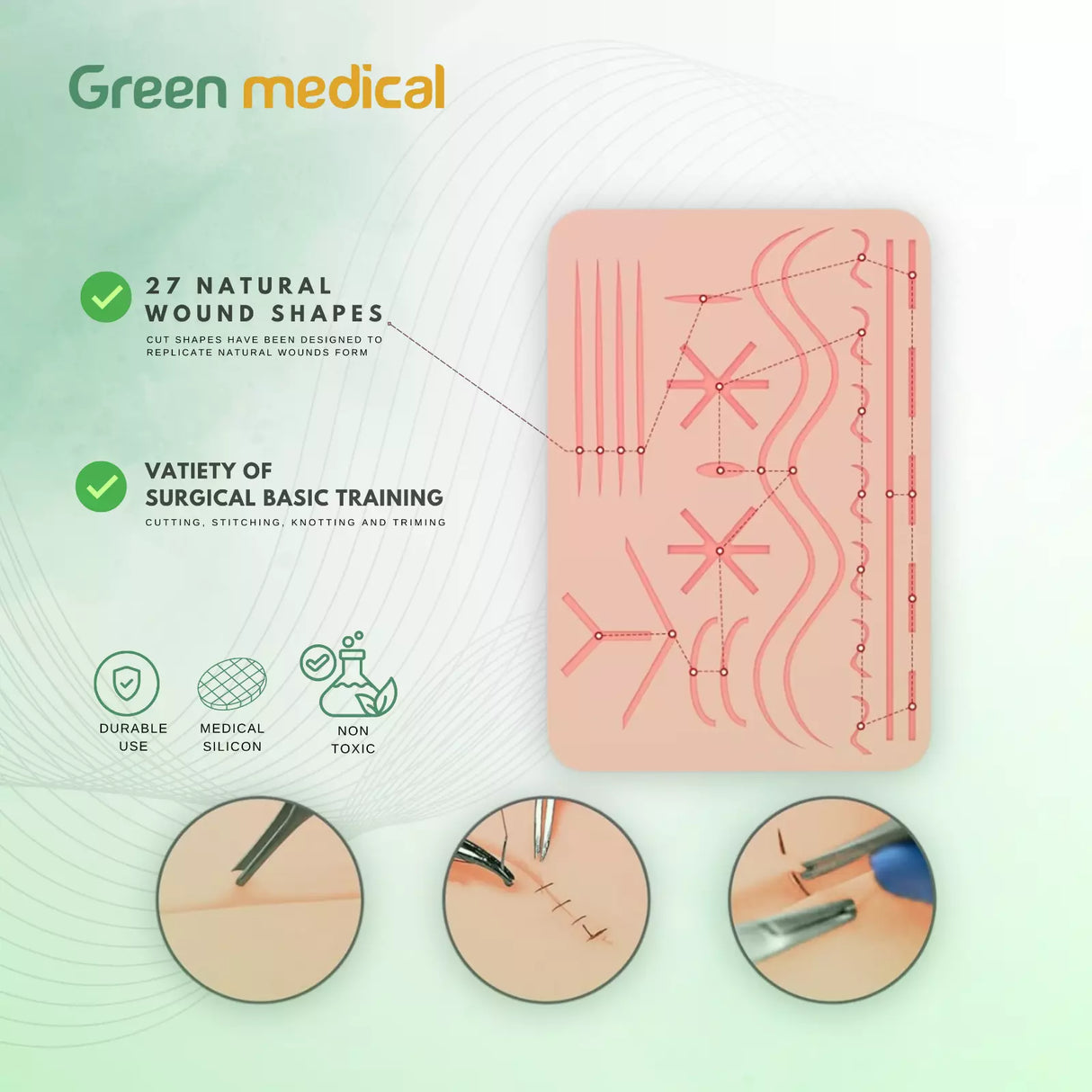 Zigzag Pattern Suture Practice Pad G19 For The Medical Students