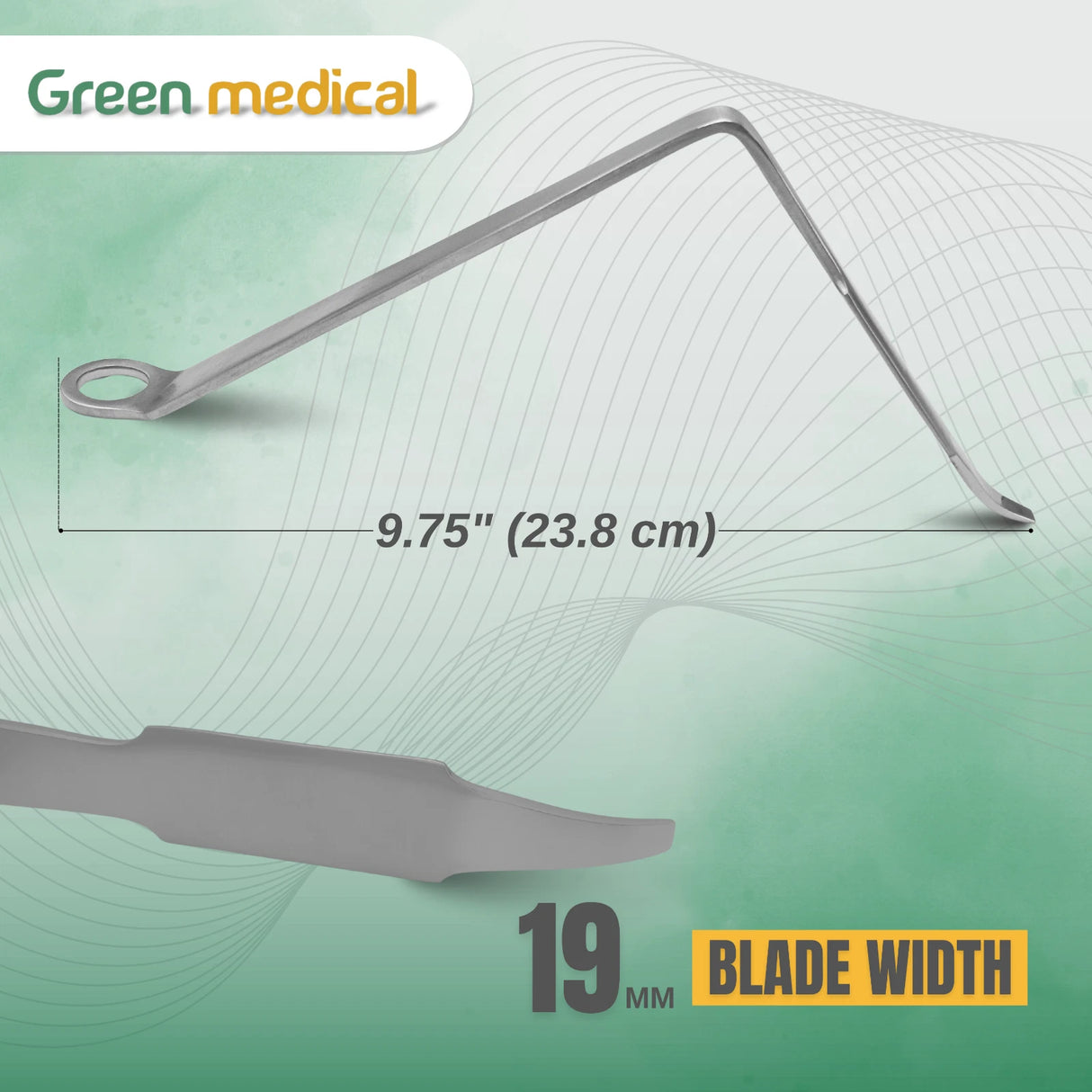 Ortholucent Narrow Bent Hohmann Retractor Surgical Ortho Instrument German Grade