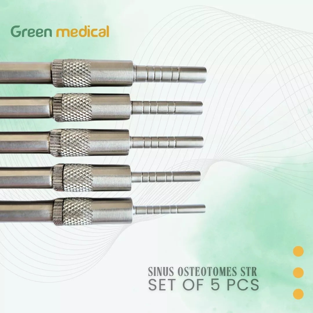 5 Pcs Sinus Lift Osteotomes Set Kit Dental Implant (Concave Tips) Straight