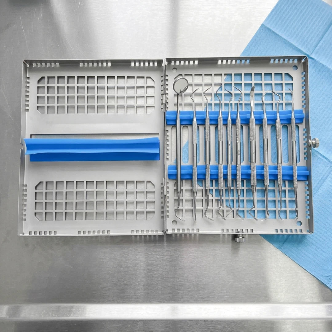 German Dental Autoclave Sterilization Cassette Rack Box for 10 Instruments
