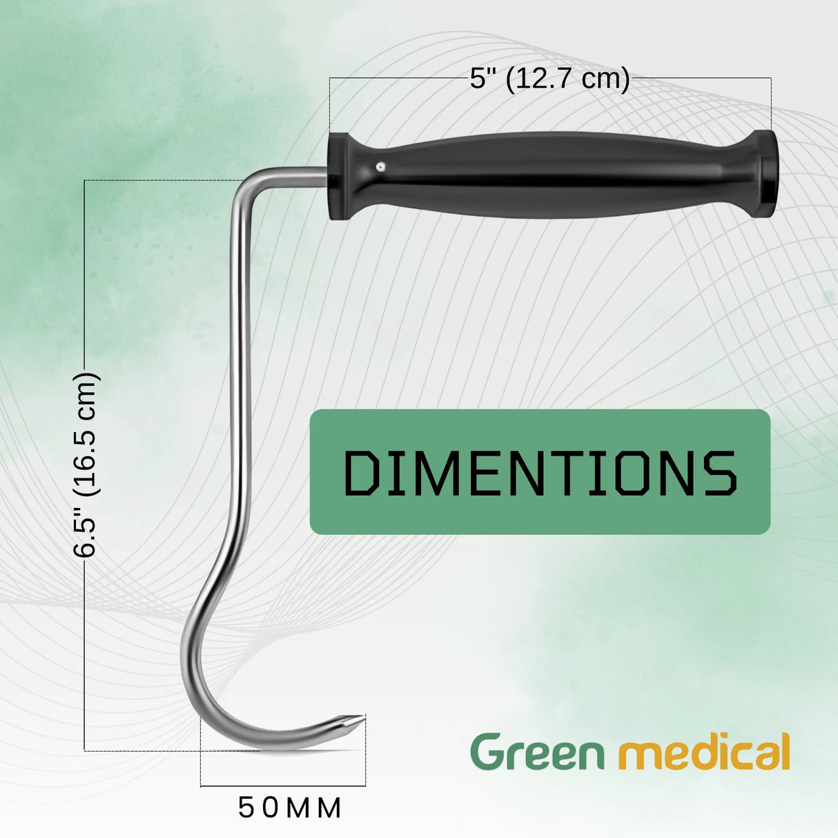 Blunt 90° Bone Hook Orthopedic Surgical Instrument German Grade Stainless Steel