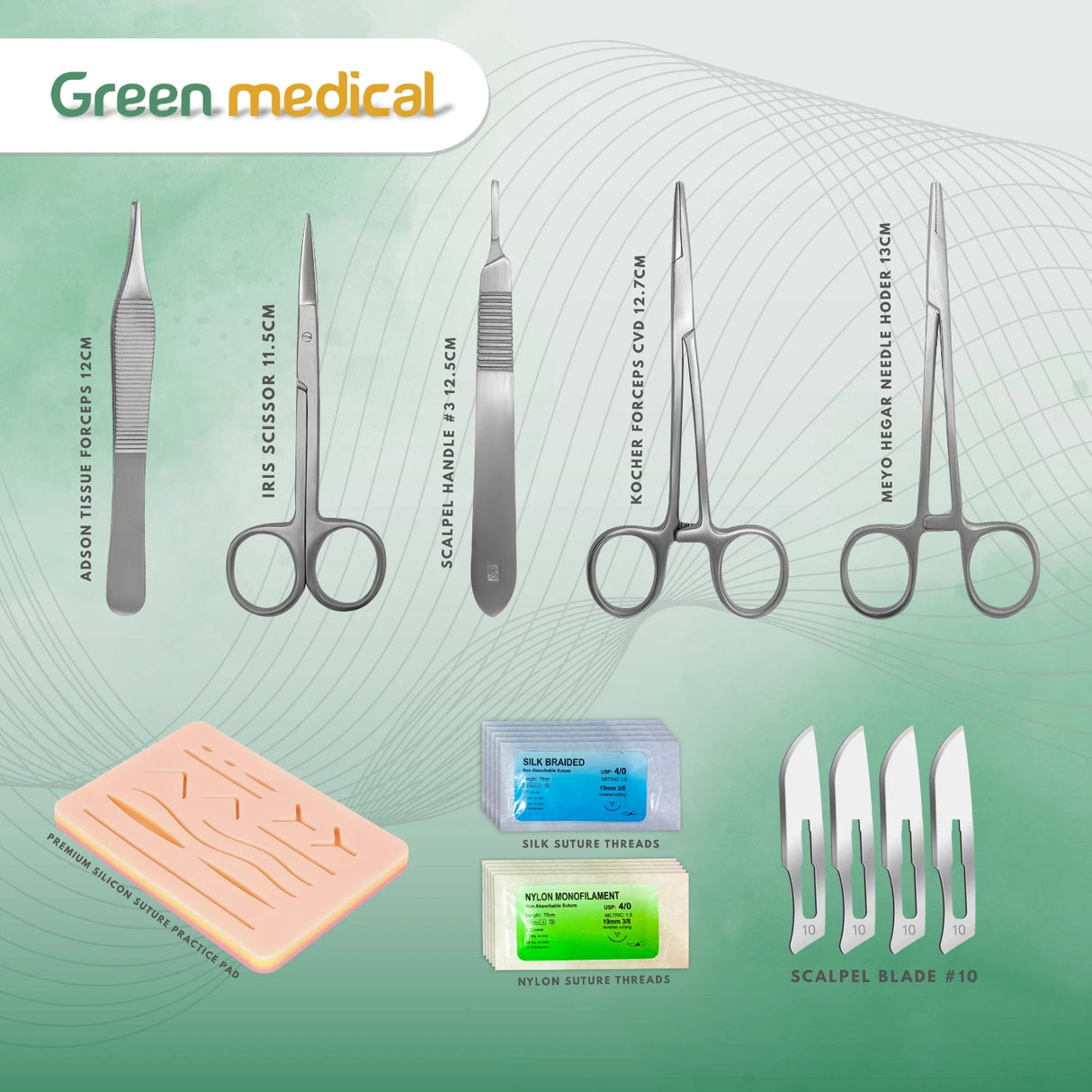 Premium Suture Practice Kit with Silicon pad for Medical Students Training