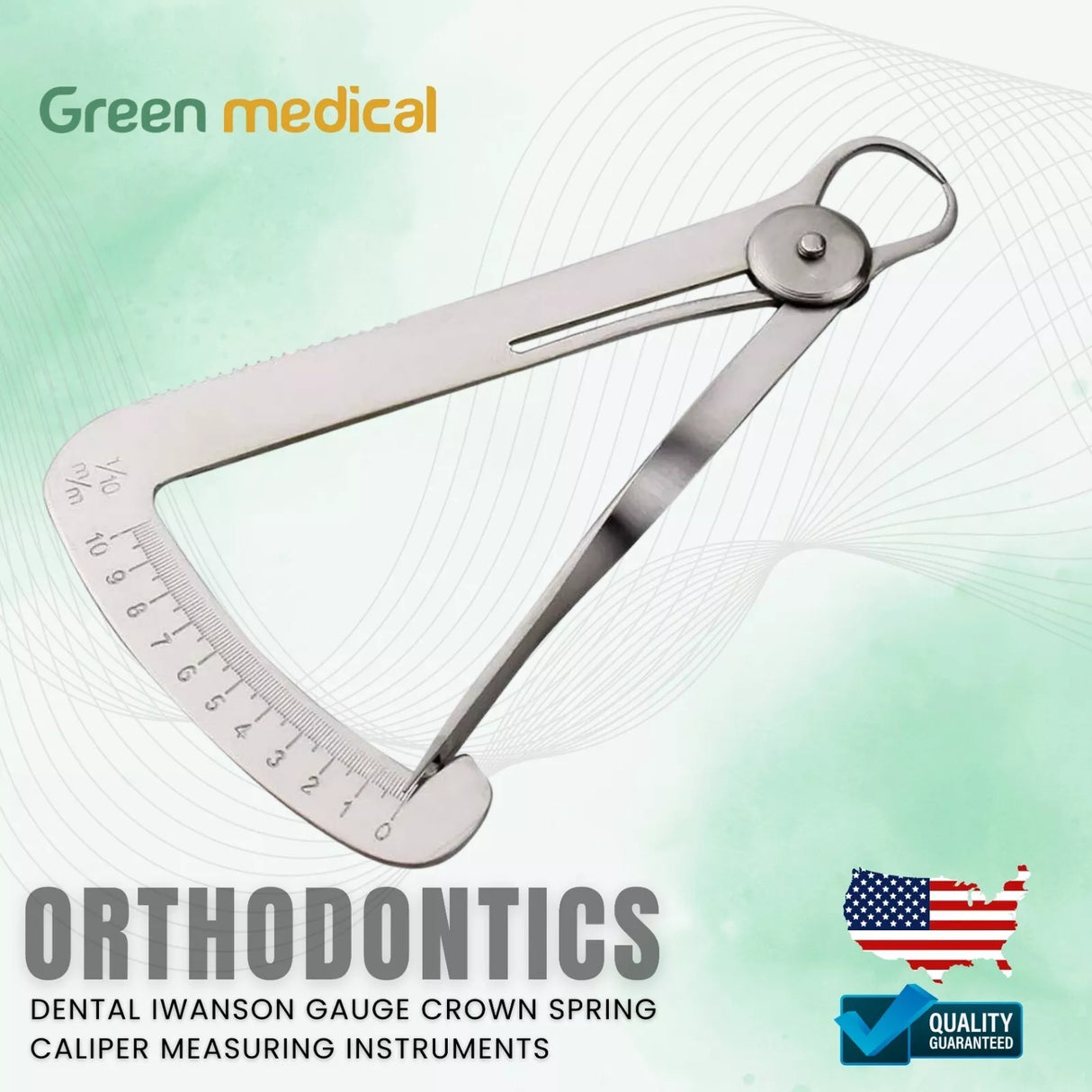 Crown IWANSON Gauge 4" Blunt Spring Measuring Caliper Jewelry Lab Instruments German Grade