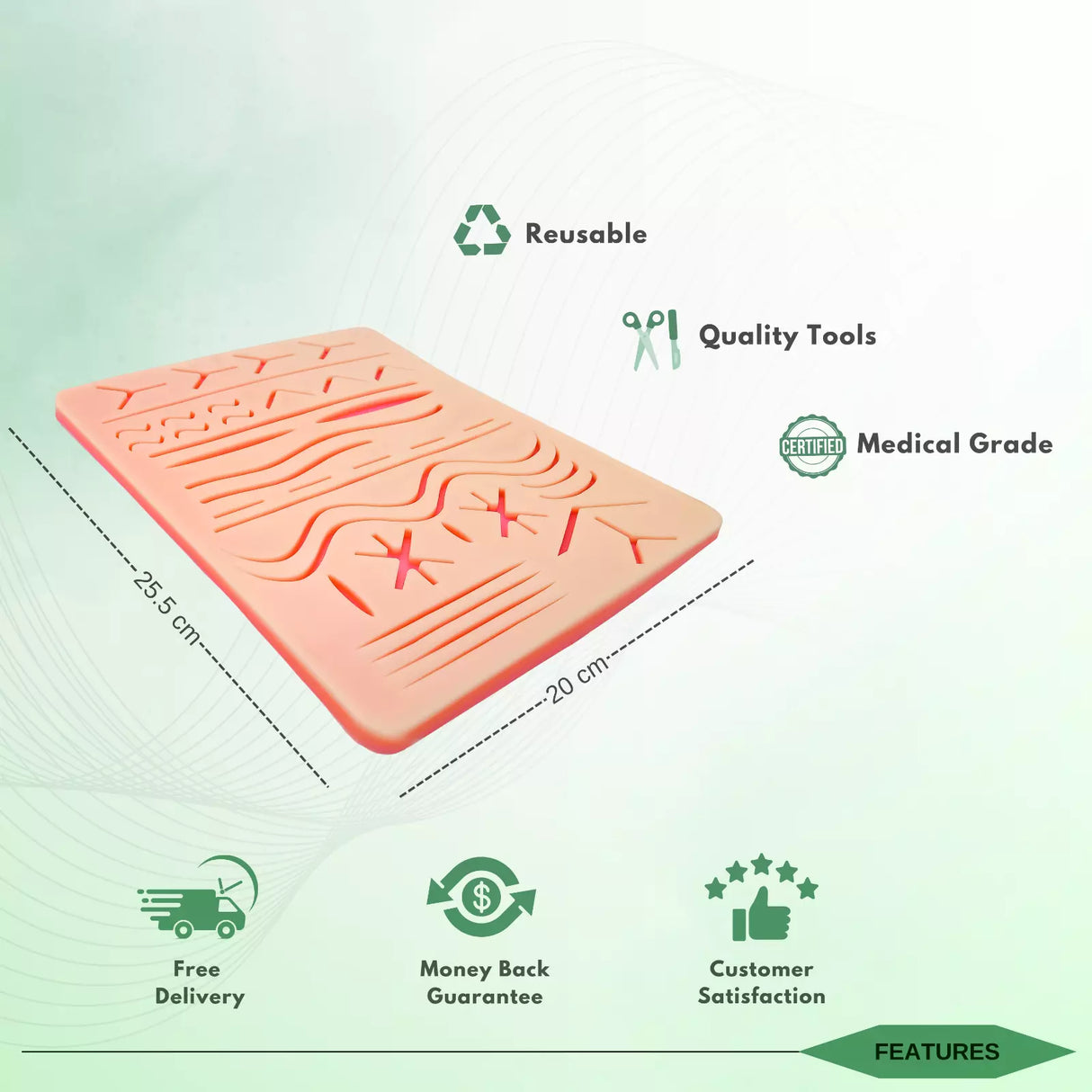 Zigzag Ultra Pattern Suture Practice Pad G20 For The Medical Students