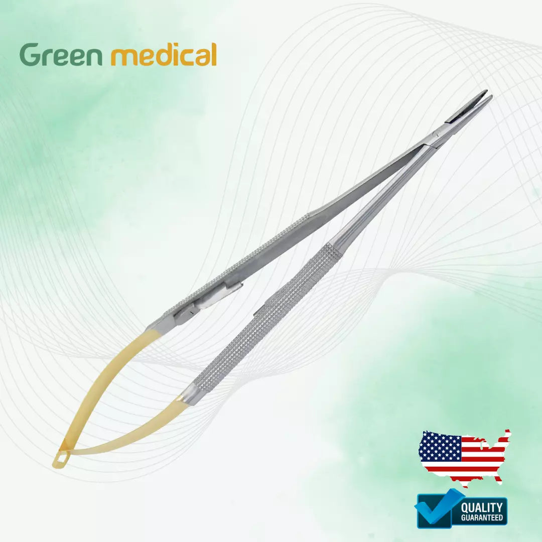 Castroviejo Needle Holder 18 cm Straight 7 ''with lock TC gold surgical suture
