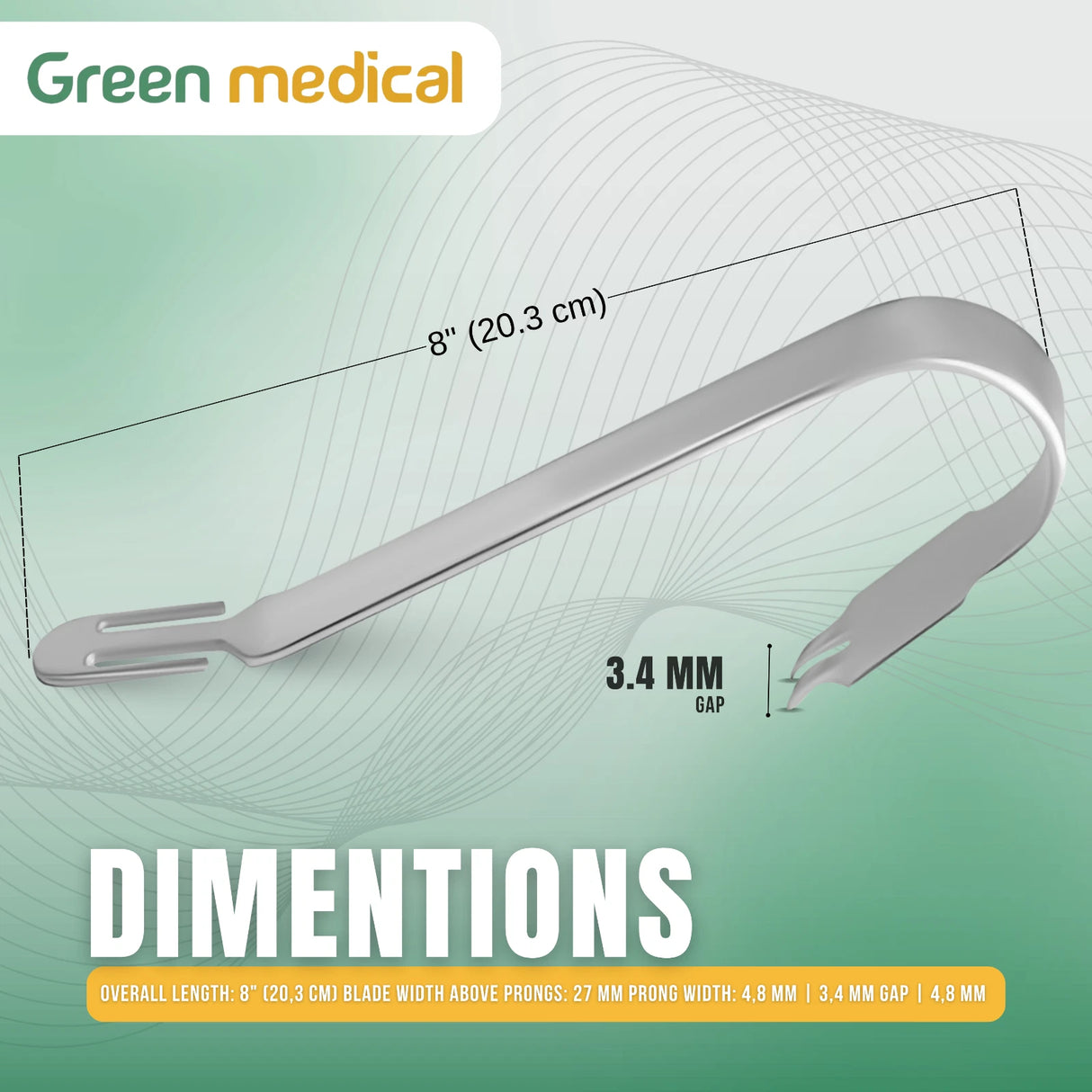 Stubbs Short Prong Collateral Ligament Retractor–Orthopedic Surgical Instrument