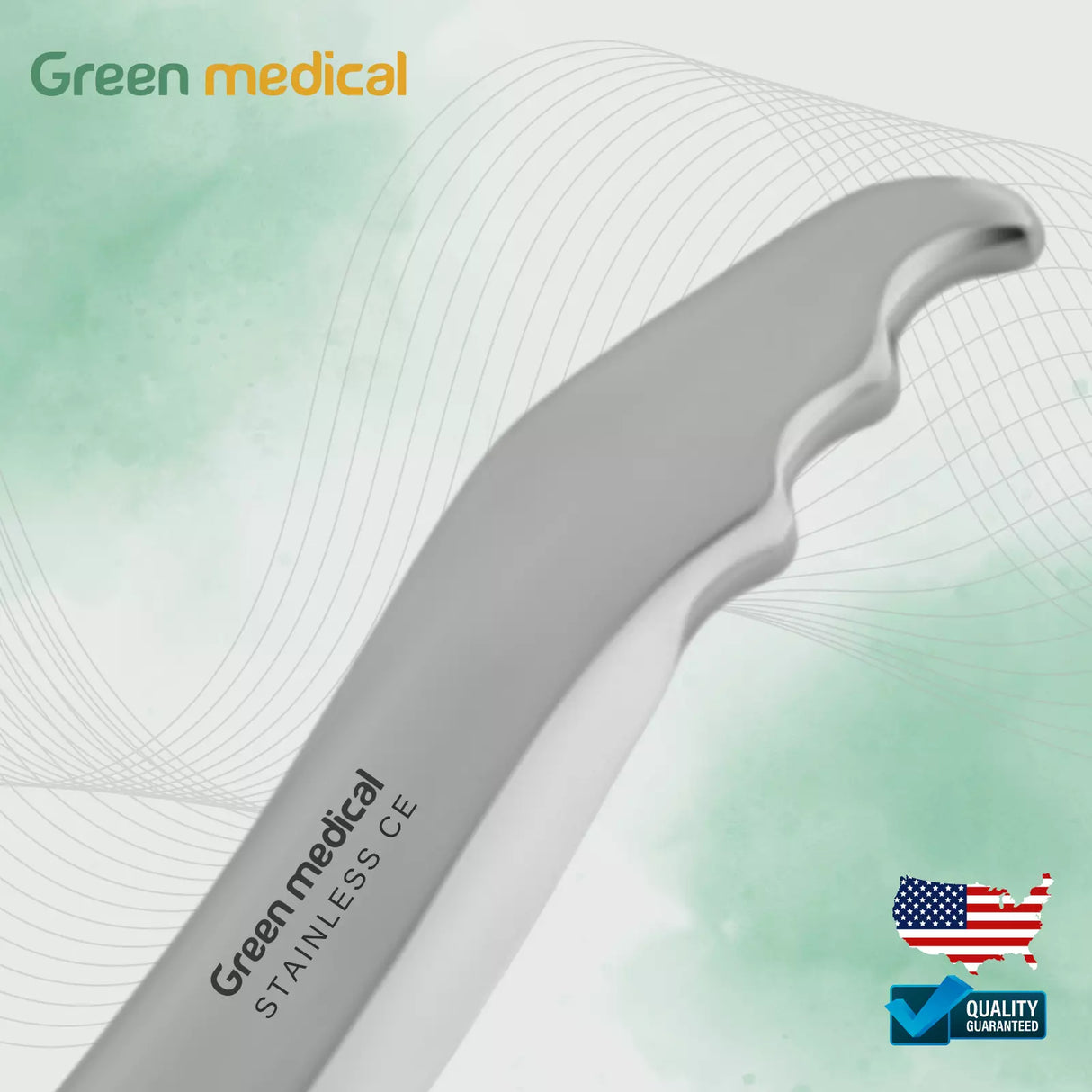 Scraping Gua Sha-Bruises Medical Grade Stainless Steel Length 170mm, width 27 mm