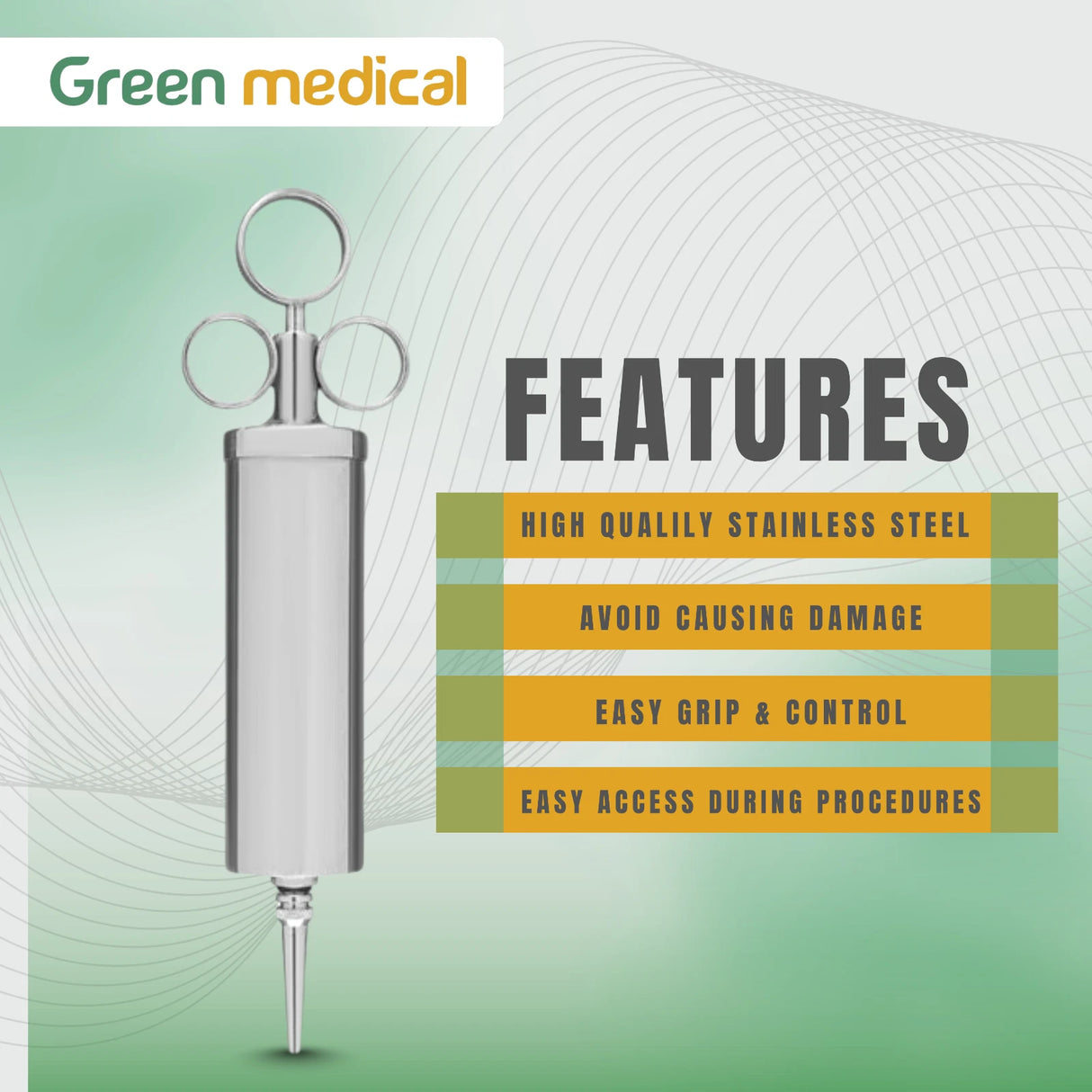 Ear Wax Removal Syringe 2 OZ - Brass with Chrome Finish Surgical Instruments