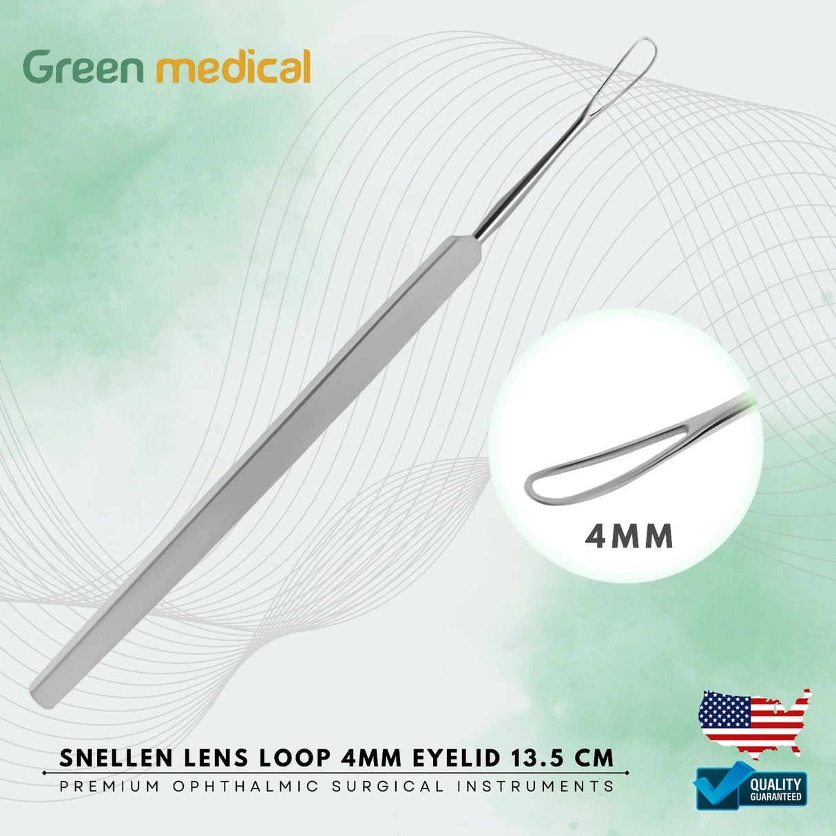 Premium 4mm Snellen Eye Lens Loop – Ophthalmic Surgical Instrument for Precise Eyelid Procedures