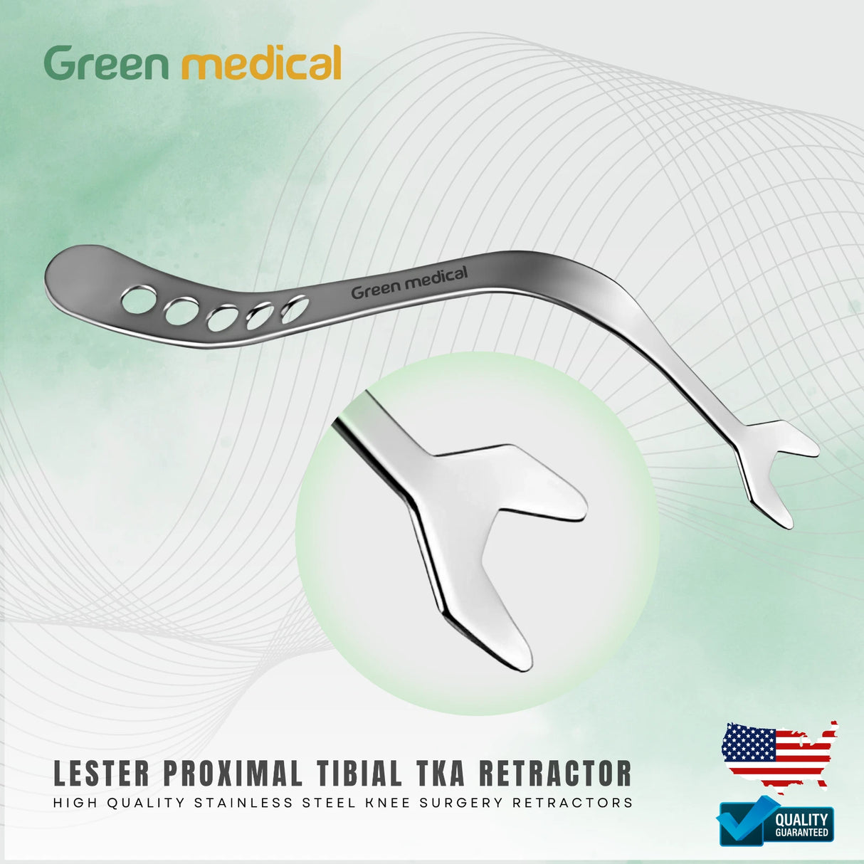 Lester Proximal Tibial TKA Retractor Orthopedic Surgical Instrument Stainless