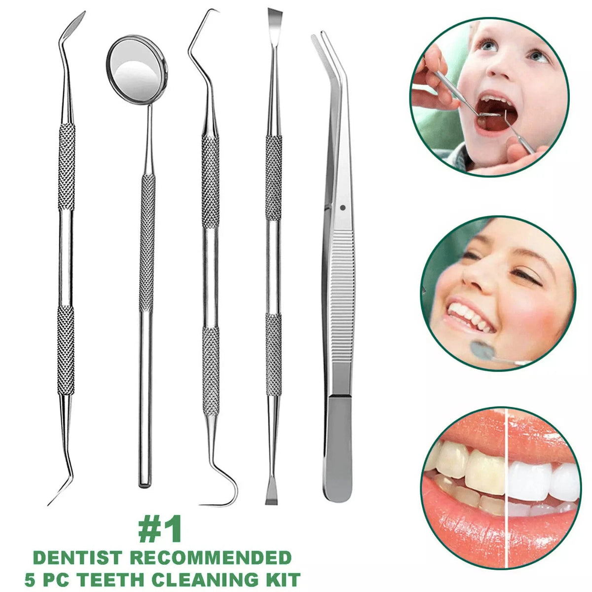 Professional Dental Oral Hygiene Kit 5 Tools Deep Cleaning Scaler Teeth Care Set