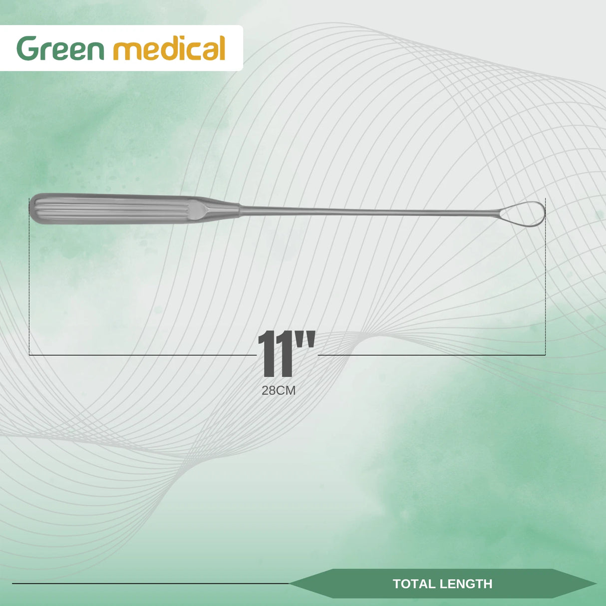 Sims Uterine Curettes 9 Pcs Set 11" Sharp Blade, Malleable 000,00,0,1,2,3,4,5,6
