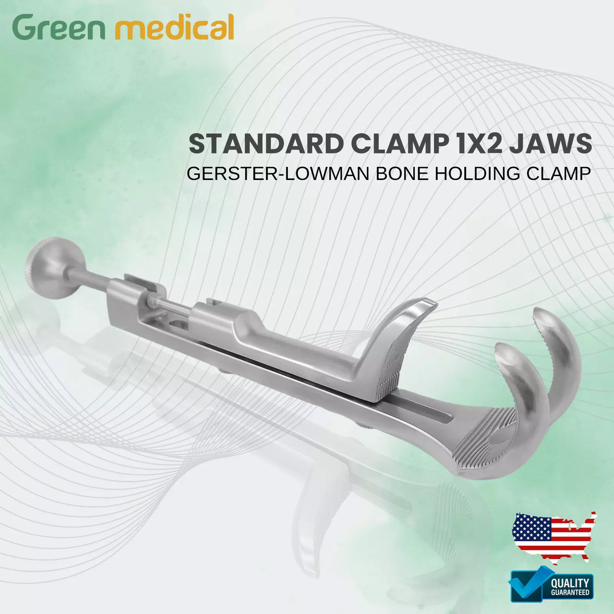 Lowman Bone Holding Clamp 8" 1x2 Prong Complete Set Orthopedic Instrument
