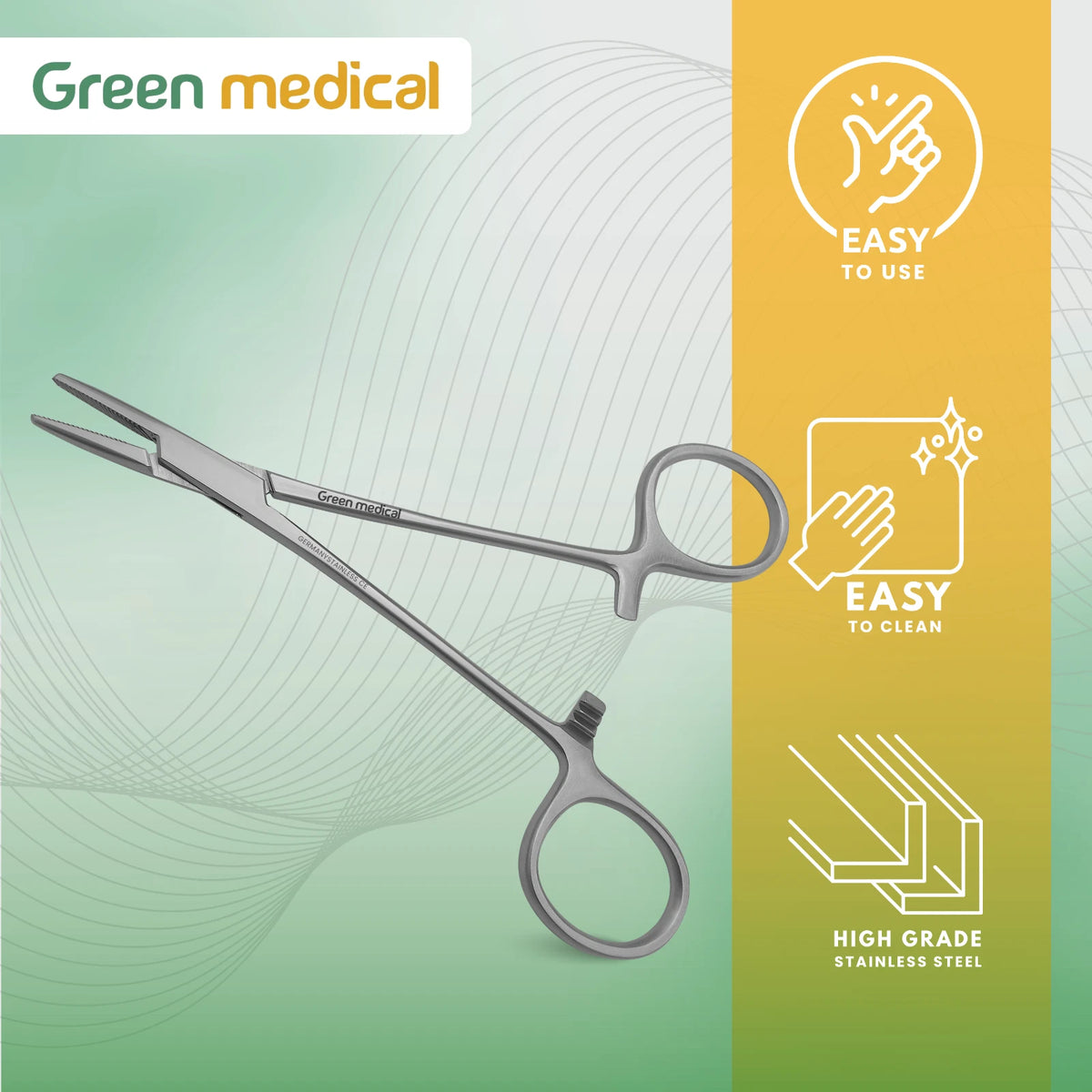 Brown Needle Holder 13cm Convex Jaws, Fine Serration StainlessSteel German Grade