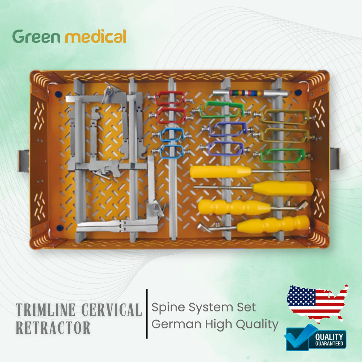 TrimLine Cervical Retractor Spine System – Complete Orthopedic Surgical Instrument Set