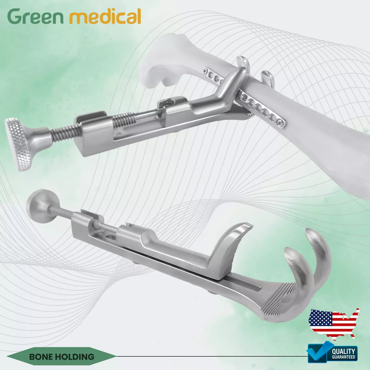 Lowman Bone Holding Clamp 8" 1x2 Prong Complete Set Orthopedic Instrument