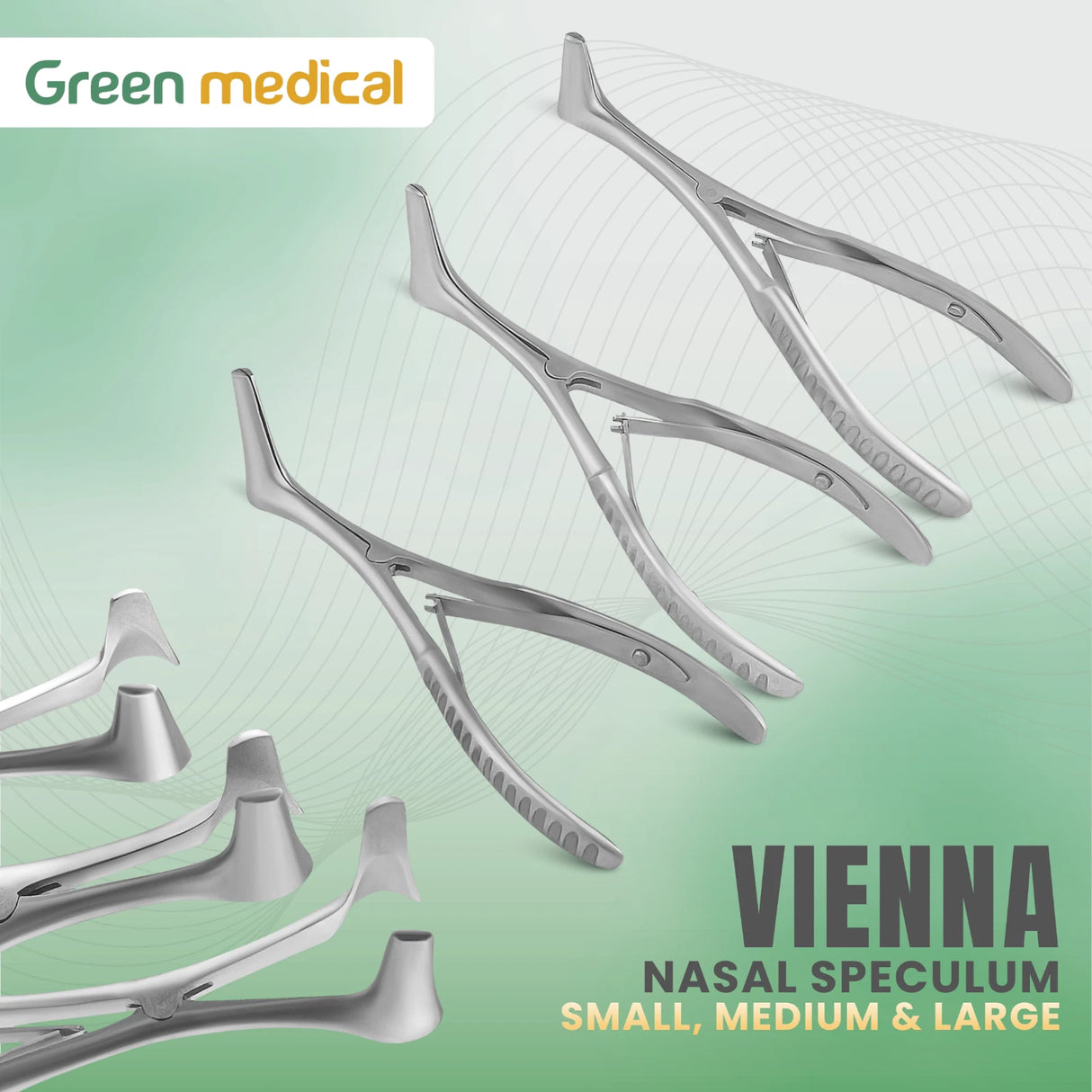 3 Pcs Vienna Nasal Speculum Set (Small, Medium, Large) ENT Surgical Instruments German Grade Stainless Steel