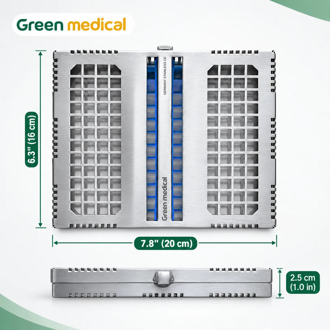 German Dental Autoclave Sterilization Cassette Rack Box for 10 Instruments