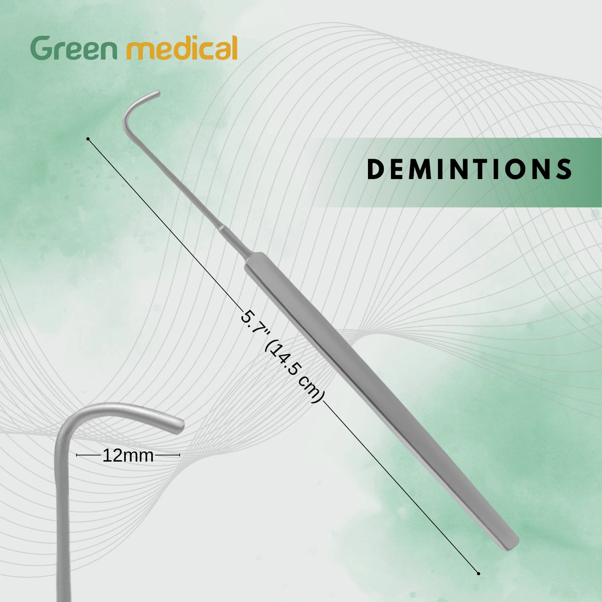 Strabismus Hook 12mm Curved – Premium Ophthalmic Surgical Instrument for Eye & Retina Procedures