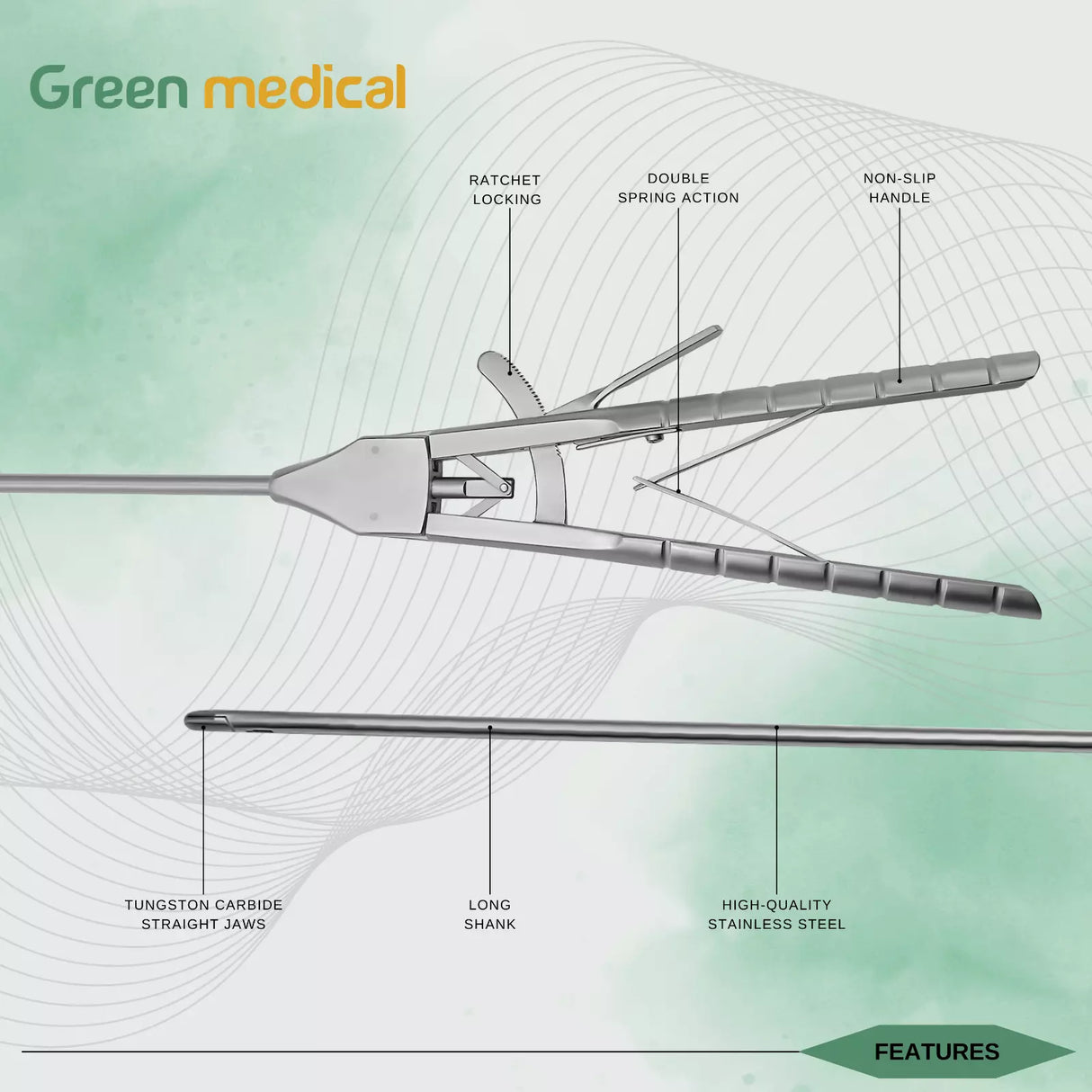 Laparoscopic Sinus Surgery Needle Holder Straight 20" V Type 5 X 330mm Forceps