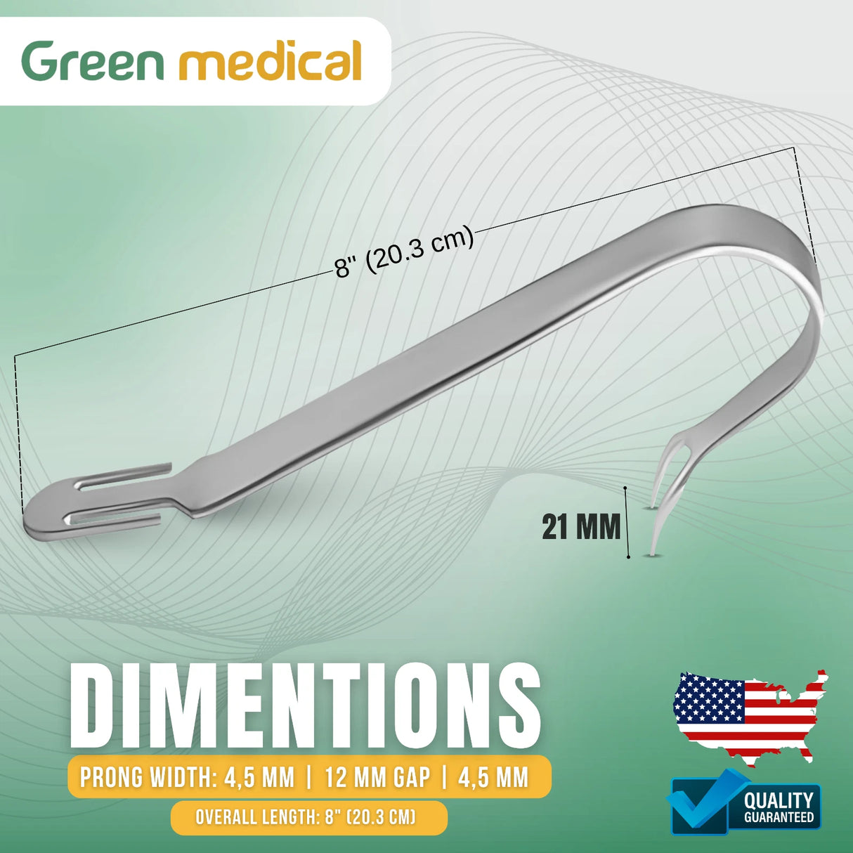 Collateral Ligament Retractor – Long Prong Orthopedic Surgical Instrument