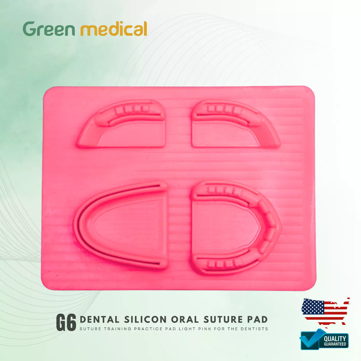 Dental Silicon Oral Suture Training Practice Pad G6 Light Pink For Dentist