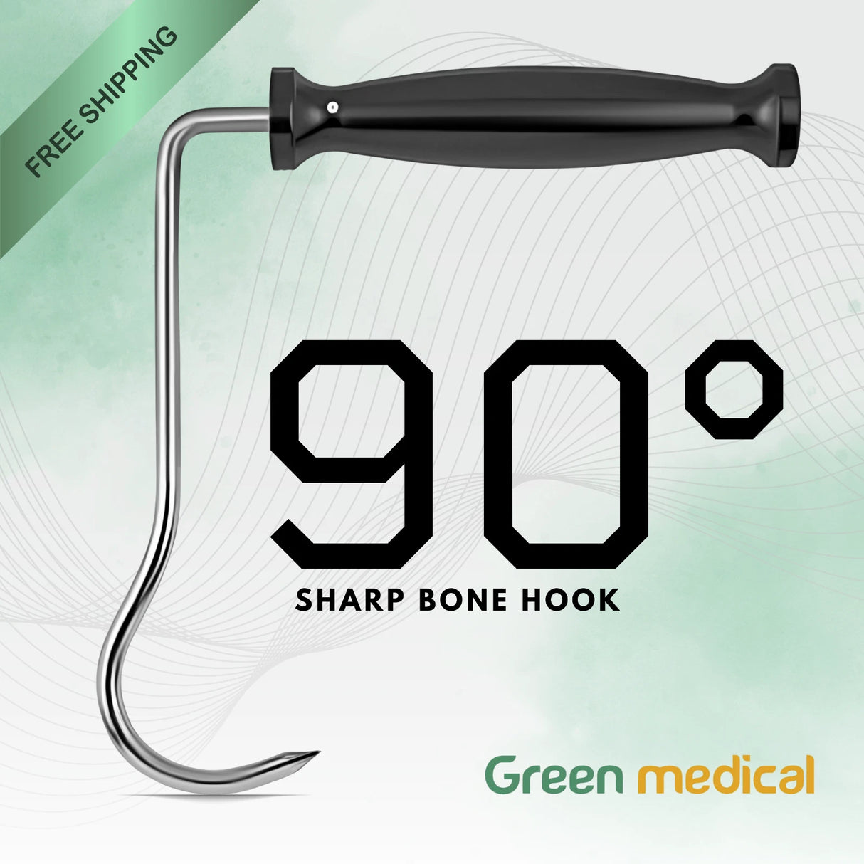 Sharp 90° Bone Hook Orthopedic Surgical Instrument German Grade Stainless Steel