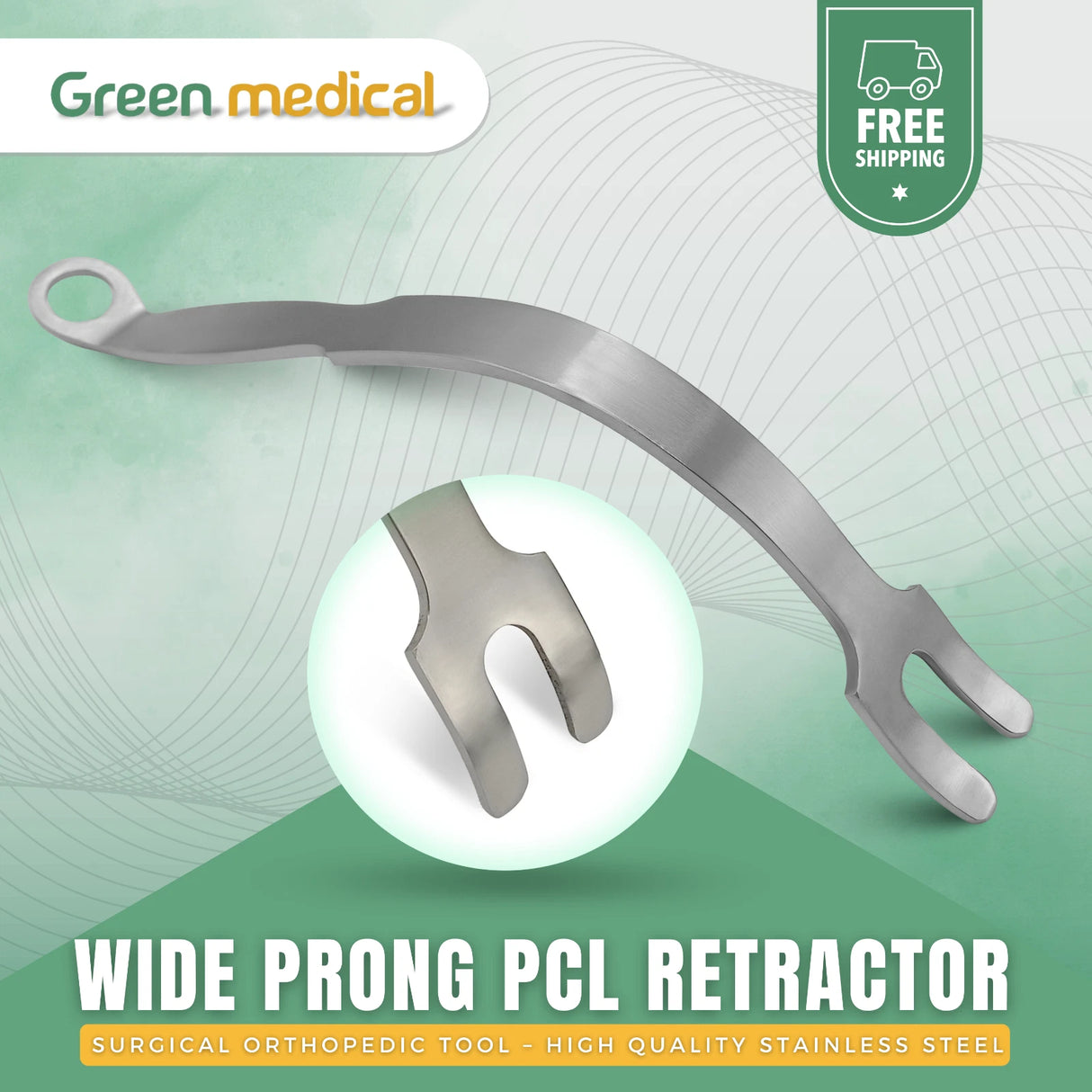 Wide Prong PCL Retractor Surgical Orthopedic Instrument German Grade