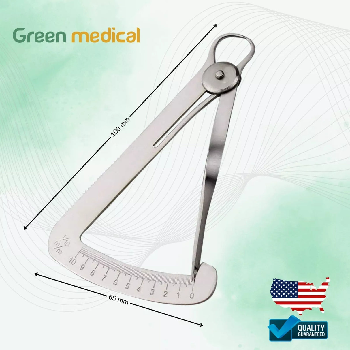 Crown IWANSON Gauge 4" Blunt Spring Measuring Caliper Jewelry Lab Instruments German Grade