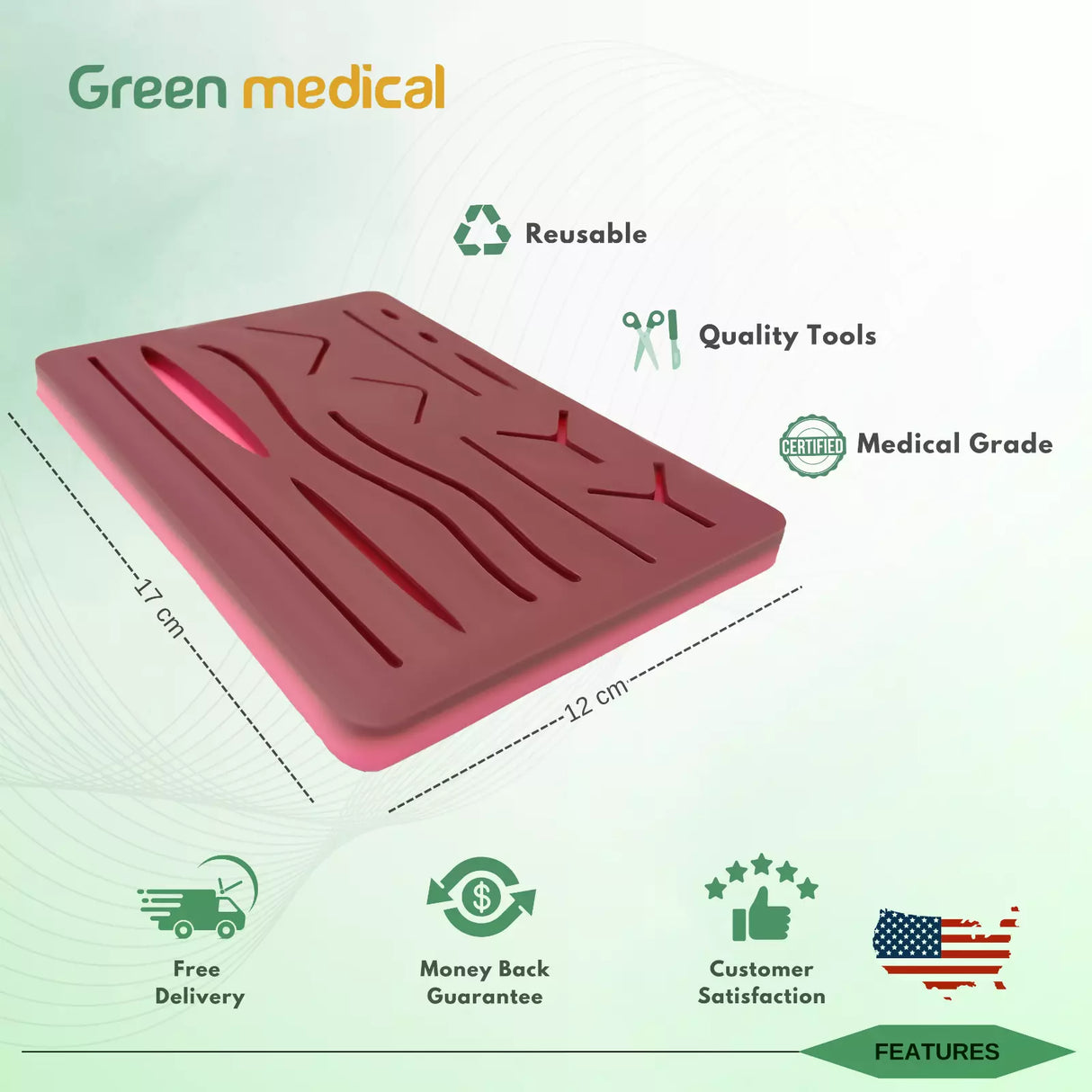 Brown Skin Suture Practice Pad G18 For The Medical Students