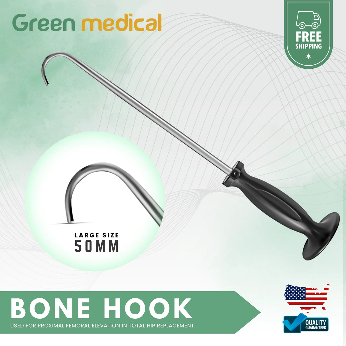Bone Hook Retractor Large Bone Knee Raiser Hip Retractor Orthopedic instruments