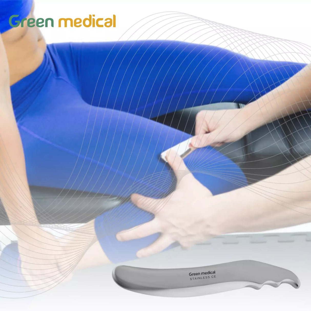 Scraping Gua Sha-Bruises Medical Grade Stainless Steel Length 170mm, width 27 mm