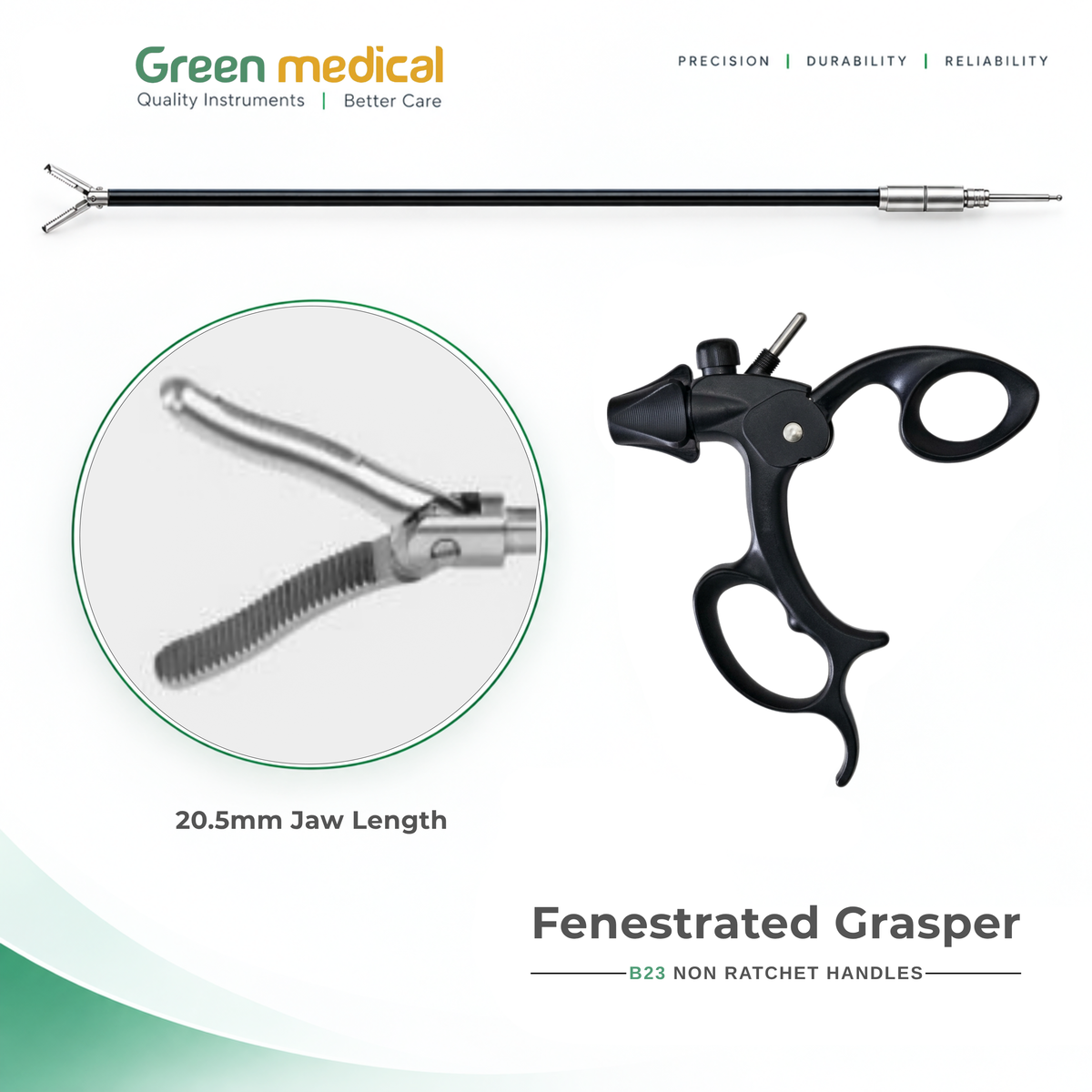 Reusable Monopolar Endoscopic Electrosurgical Instruments With B23 Non Ratchet Handle – German Stainless Steel