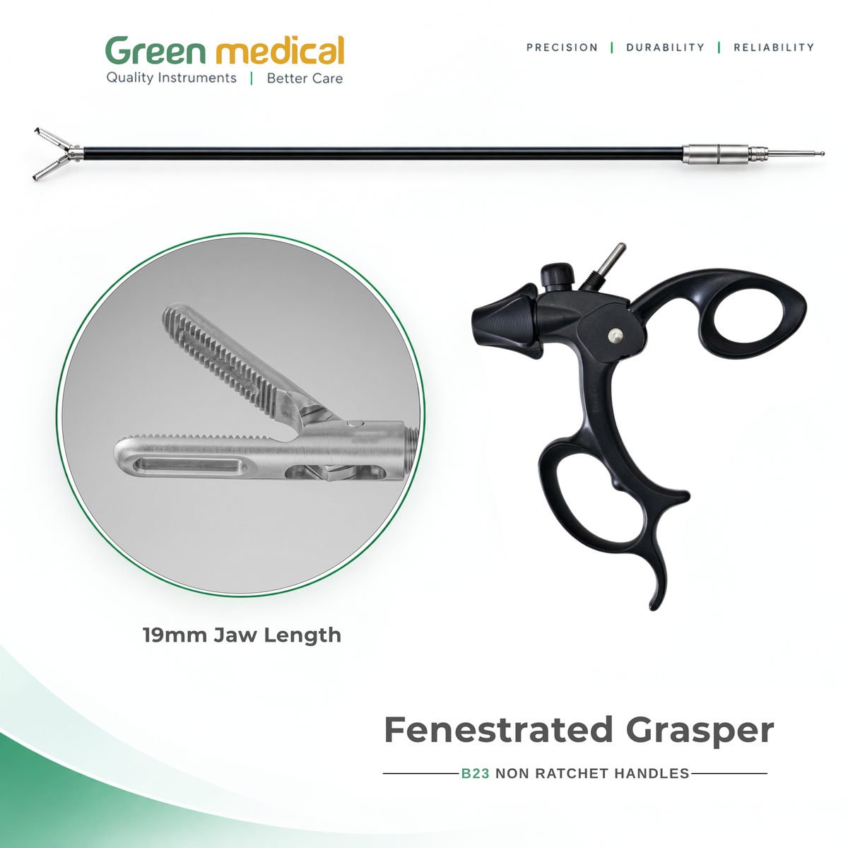 Reusable Monopolar Endoscopic Electrosurgical Instruments With B23 Non Ratchet Handle – German Stainless Steel