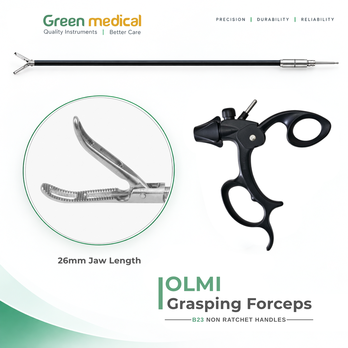 Reusable Monopolar Endoscopic Electrosurgical Instruments With B23 Non Ratchet Handle – German Stainless Steel