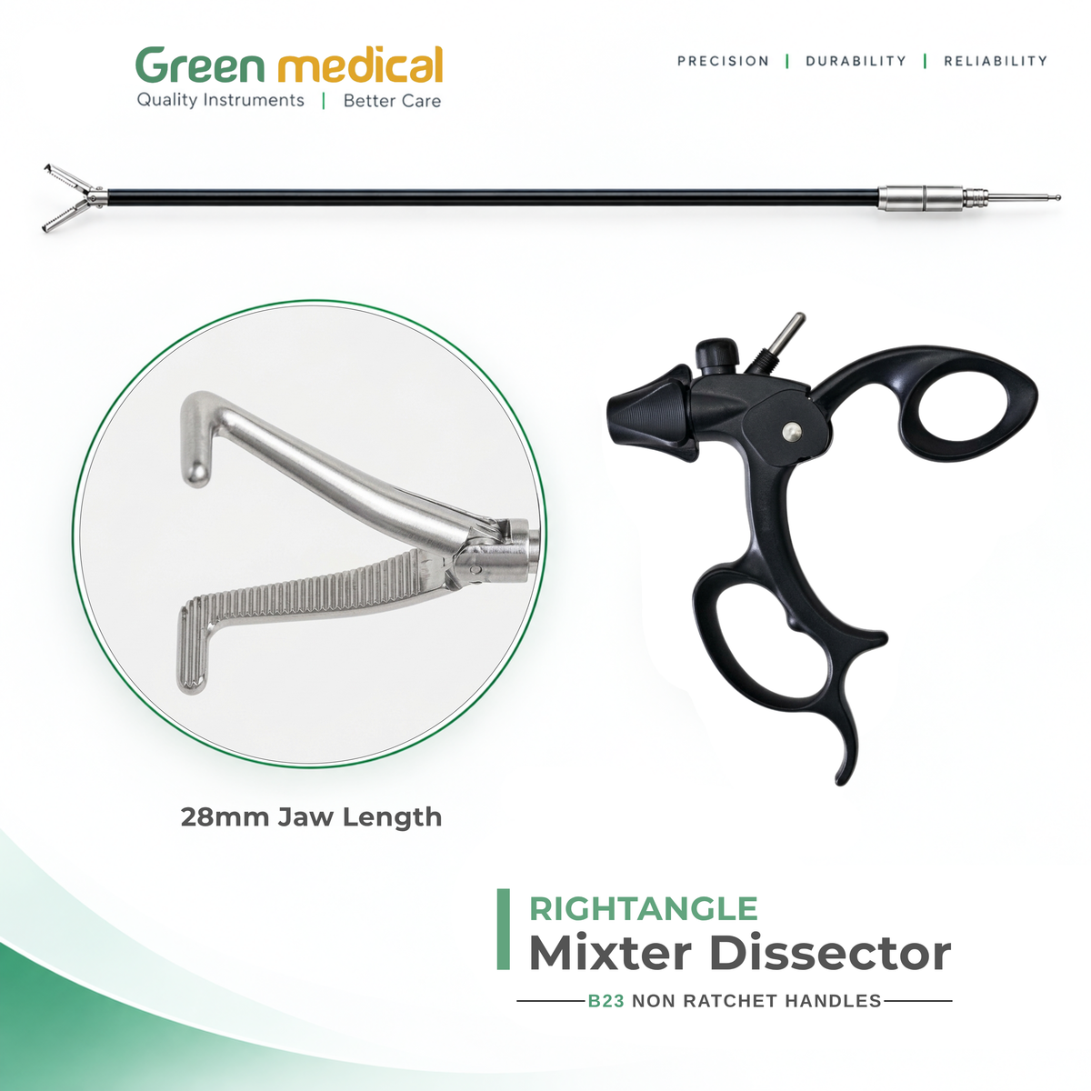 Reusable Monopolar Endoscopic Electrosurgical Instruments With B23 Non Ratchet Handle – German Stainless Steel