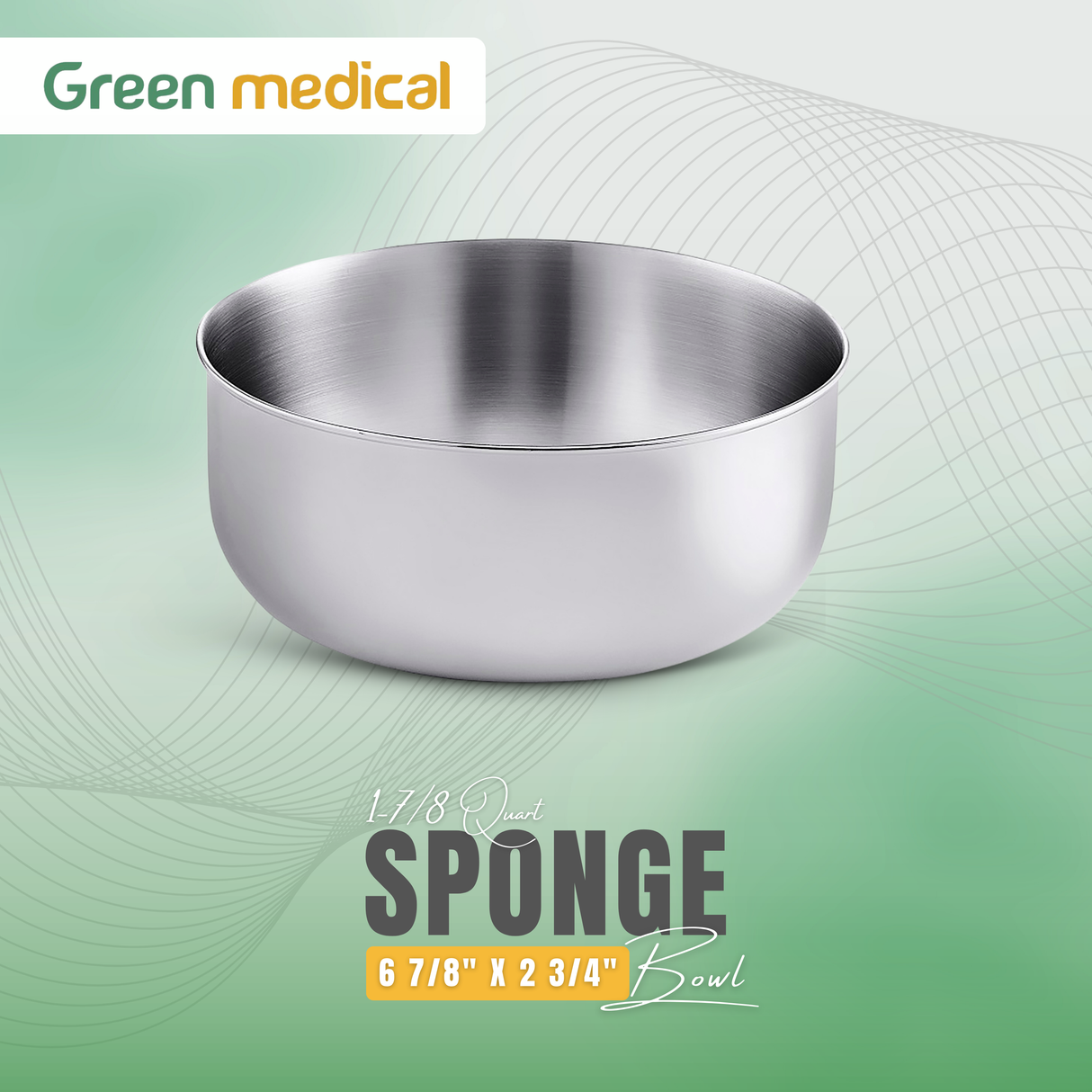 Stainless Steel Sponge Bowl – 1-7/8 Quart Surgical & Medical Utility Bowl