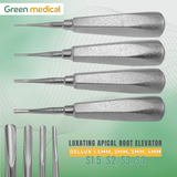 4 Pcs Dental Luxating Elevators Set – Straight Apical Root Tip Extracting Instruments with Non-Slip Handle