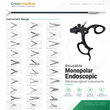 Reusable Monopolar Endoscopic Electrosurgical Instruments With B23 Non Ratchet Handle – German Stainless Steel