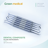 Dental Composite Filling Instruments Set of 6 Pcs Restorative Dentistry Tools